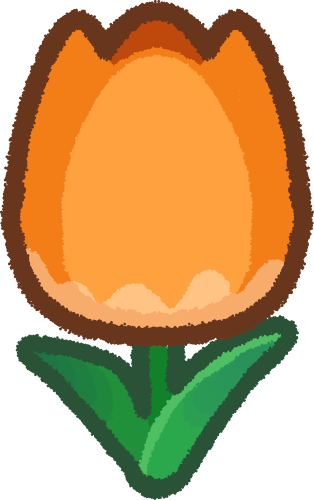 an orange tulip on a green stem